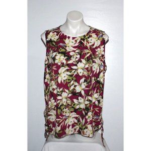 J JILL Plus Women's Floral Cotton Blend Top Size 2X